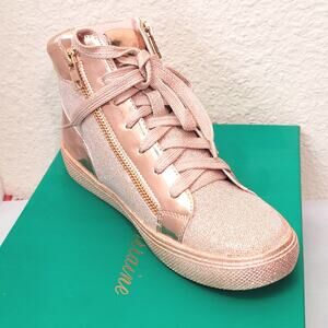 Lauren Lorraine Size 6 Rose Gold Sneakers High Top Womens Shoes Skippy NIB